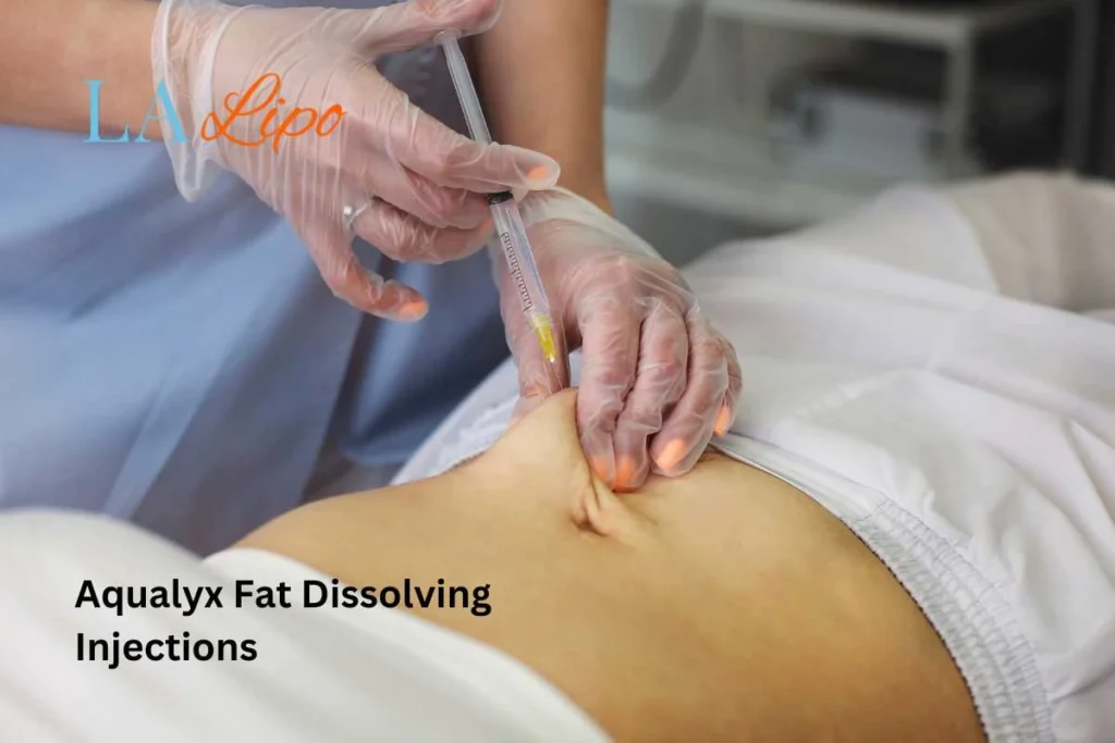 woman having fat dissolving injections Rugby in the stomach